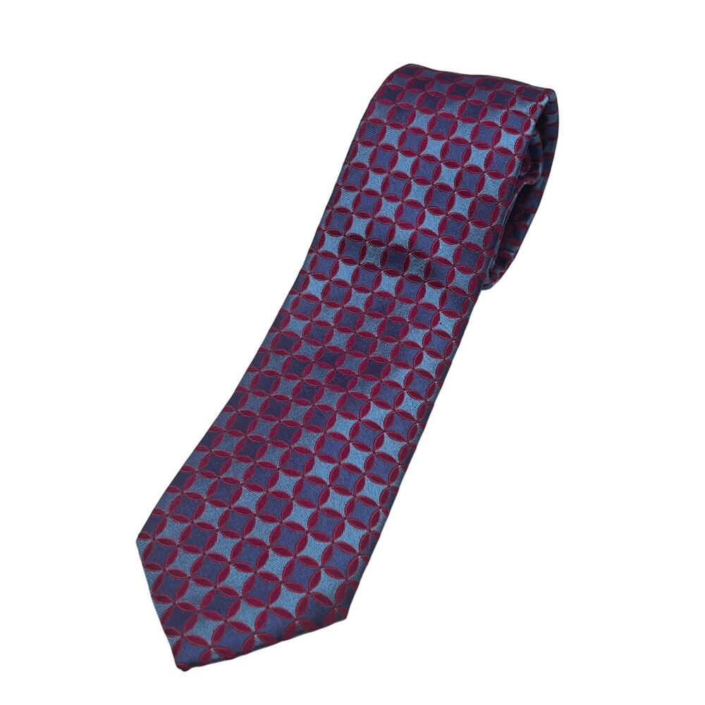 NWT $80 Ted Baker Silk Blue Red Floral Neck Tie Made in Italy